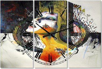 Designart Between Hope and Despair Large Modern 3 Panels Wall Clock - 23