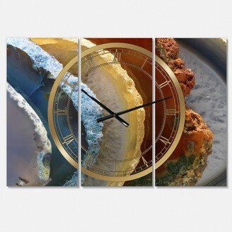 Designart Mineral Slice Xv Large Fashion 3 Panels Wall Clock - 23