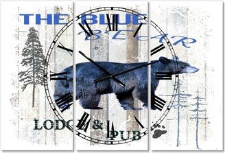 Designart the Blue Bear Large Cottage 3 Panels Wall Clock - 23