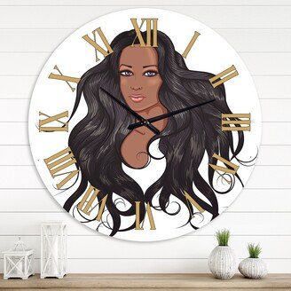 Designart 'Portrait Of African American Woman XV' Modern wall clock