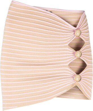 Adelie cut-out striped miniskirt