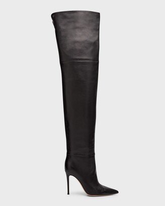 Leather Stiletto Over-The-Knee Boots