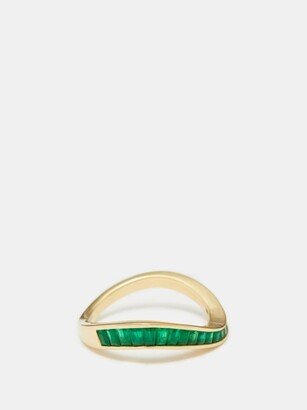 Rainbow K Wave Emerald & 9kt Gold Ring