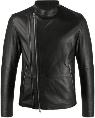 Regular-Fit Zip-Up Biker Jacket