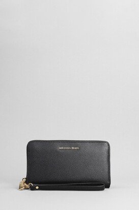 Jet Set Wallet In Black Leather