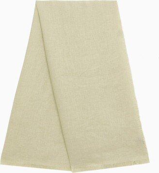 Green linen scarf