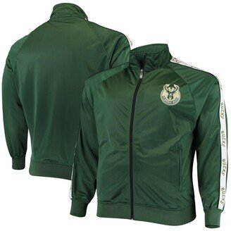 Men's Hunter Green Milwaukee Bucks Big and Tall Sleeve Taping Full-Zip Track Jacket