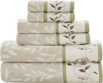 Gracie Mills Serene Cotton 6-Piece Towel Set with Green Finish MP73-7907