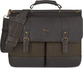 Solo Bradford 15.6 Laptop Briefcase - Espresso/olive