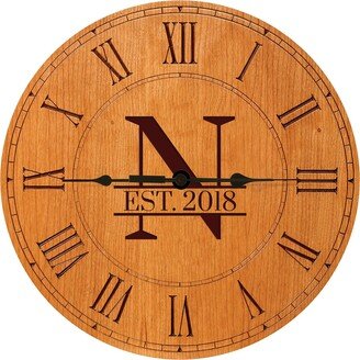 Custom Clock | Monogram Wall Personalized Wood Farmhouse Clocks-AA