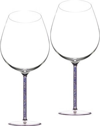 Greatfool Crystal-Stemmed Wine Goblet - Lapis Lazuli - Two Piece