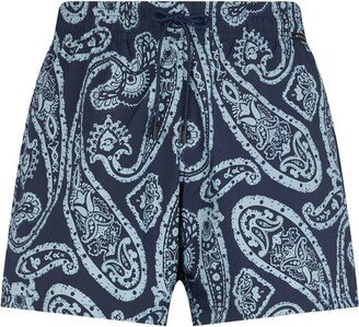 Paisley-Print Stretch Swim Shorts