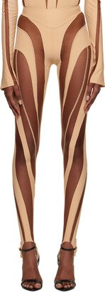 Beige Spiral Leggings