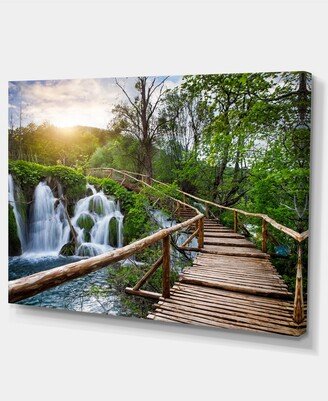 Designart Pathway In Plitvice Lakes Photography Canvas Art Print - 32 X 16