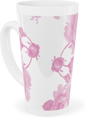 Mugs: Saint Colette June Roses - Pink Tall Latte Mug, 17Oz, Pink