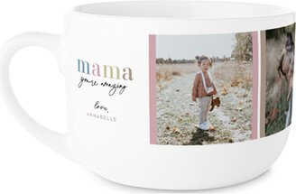 Mugs: Soft Pastel Amazing Mama Latte Mug, White, 25Oz, Pink