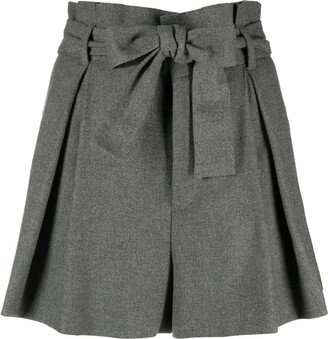 Paperbag-Waist Tailored Shorts