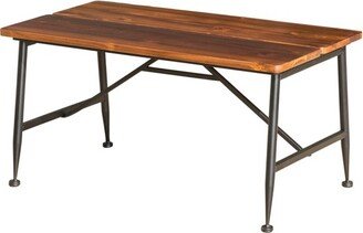 Ocala Acacia Industrial Coffee Table - Antique/Black