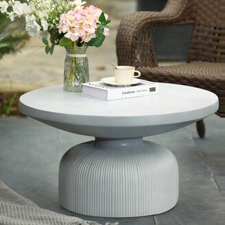 Light Grey MgO Indoor and Outdoor Round Coffee Table