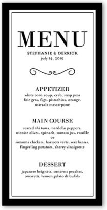 Wedding Menu Cards: Never Ending Devotion Wedding Menu, Black, 4X8 Flat Menu, Matte, Signature Smooth Cardstock, Square