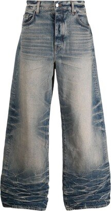 Faded Wide-Leg Jeans