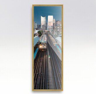 CustomPictureFrames.com 50x10 Frame Gold Real Wood Picture Frame Width 0.75 inches | Interior