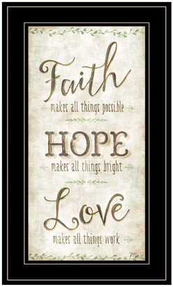 Faith by Mollie B, Ready to hang Framed Print, Black Frame, 12 x 21