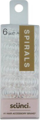 Spiral Hair Ties - Clear - 6ct