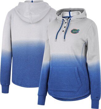 Women's Gray, Royal Florida Gators Aurelia Dip-Dye Quarter-Snap Pullover Hoodie - Gray, Royal