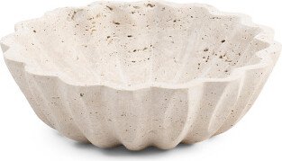 TJMAXX 10In Fluted Travertine Stone Bowl