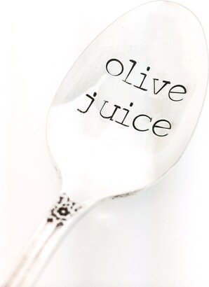 Olive Juice Spoon - Hand Stamped Vintage Silverware, Gift Under 20, Love Spoon, Valentine's Day Gift, Anniversary I You