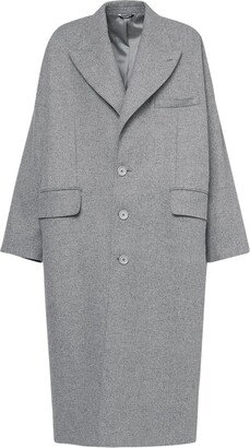 Single breast oversized wool blend coat