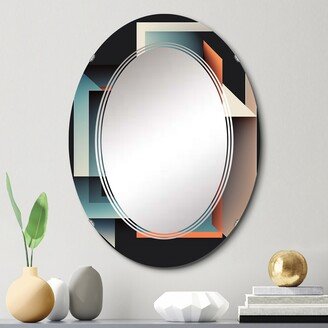Designart 'Retro Elementary Geometrics III' Printed Modern Geometric Wall Mirror