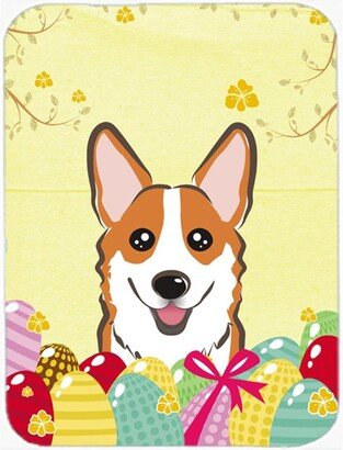 Red Corgi Easter Egg Hunt Glass Cutting Board