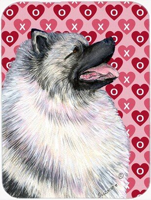 SS4488LCB Keeshond Hearts Love & Valentines Day Portrait Glass Cutting Board