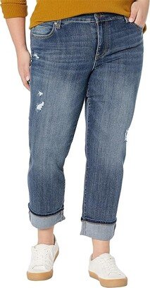 Size Marley Girlfriend Eco Jeans w/ Cuffed 27 Rolled/30 in Blue Mesa (Blue Mesa) Women's Jeans
