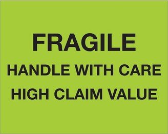 Tape Logic Labels Fragile Handle With Care - High Claim Value 8 x 10 Fluo DL1333