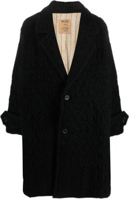 Frayed Single-Breasted Coat