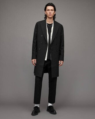 Brock Pinstripe Coat - Black