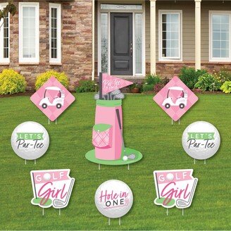 Big Dot Of Happiness Golf Girl Outdoor Lawn Decorations Pink Birthday or Baby Shower Yard Signs 8 Ct