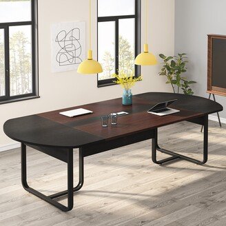 YUZHOU 8FT Oval Conference Table, Large Meeting Table