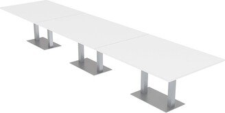 Skutchi Designs, Inc. 18 Ft Modular Rectangular Boardroom Table Metal Bases Electric Modules