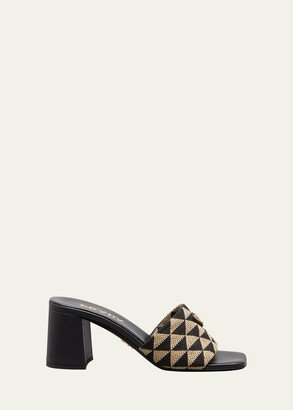 Triangolo Jacquard Flat Slide Sandals