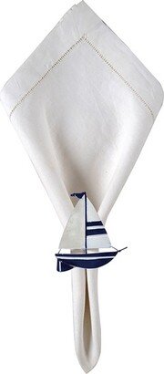 Gallerie II Pearlized Sailboat Napkin Ring Set of 6