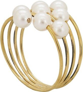 Saro Lifestyle Saro Lifestyle Pearl Design Table Napkin Rings (Set of 4), Gold,