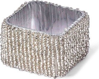 Classic Square Napkin Ring - Silver Glass Bead Cute Designed Quality Gift Ideas