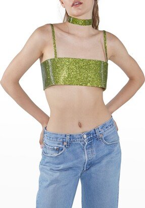 Charlotte Crystal Silk Crop Top