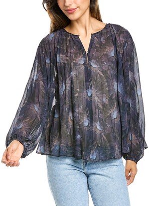 Deco Floral Pleated Blouse