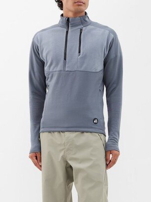 Fleece-panelled Performance-jersey Half-zip Top