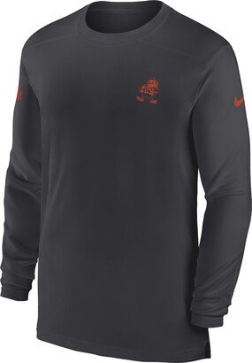 Men's Dri-FIT Sideline Coach (NFL Cleveland Browns) Long-Sleeve Top in Black